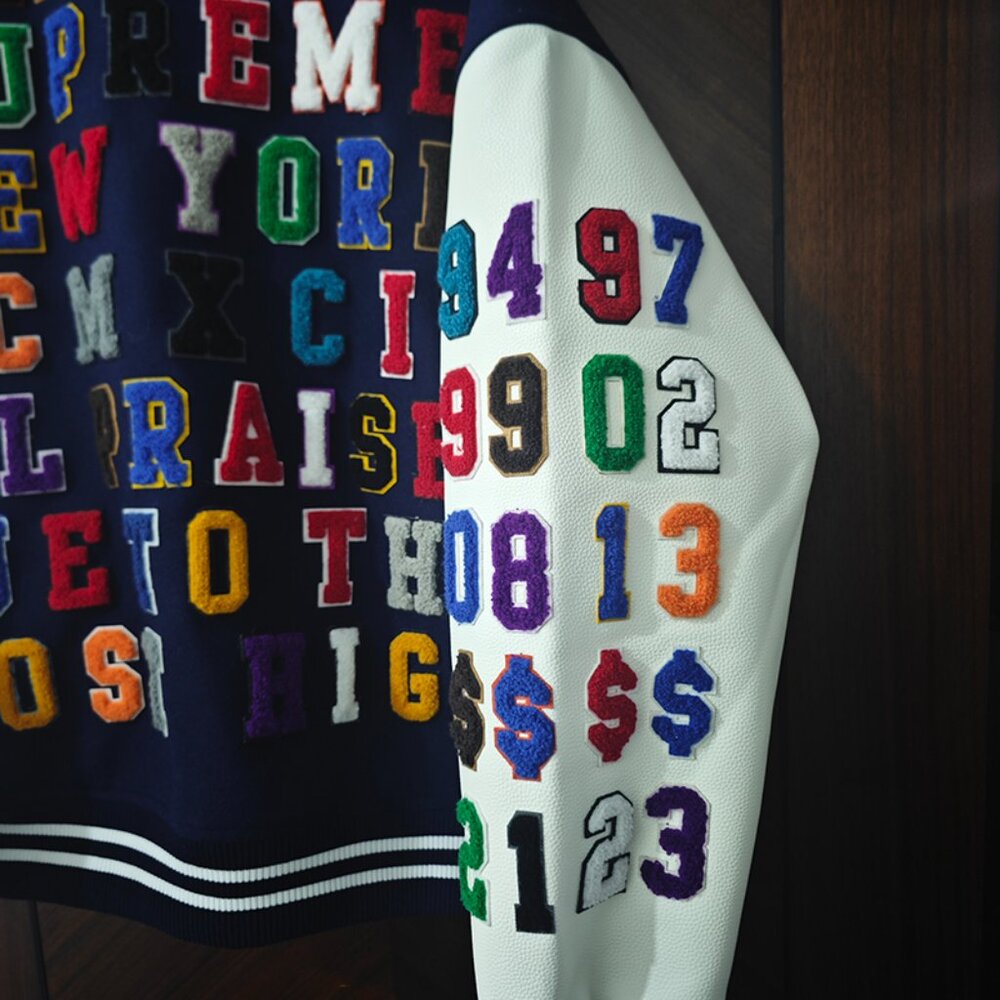 Supreme Appliqué Embroidered Baseball Jacket - Picture 12 of 12